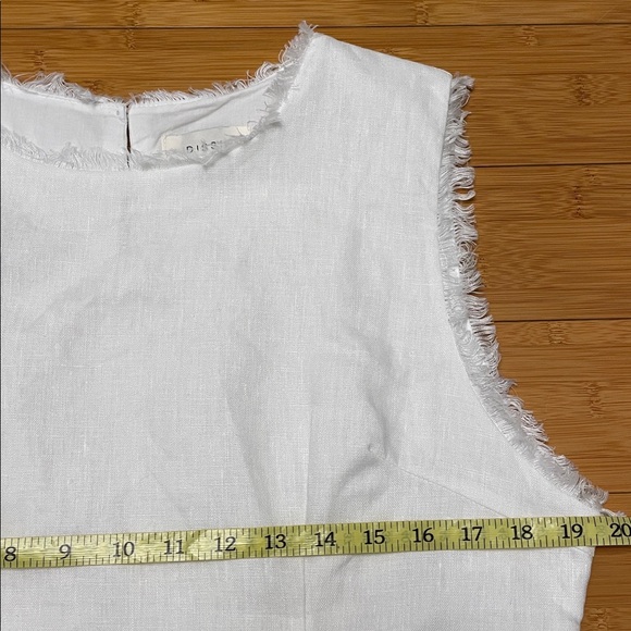 DISSH Nellie White Linen Tunic Top Size 12 Fringe Sleeveless Side Slits - Picture 15 of 16